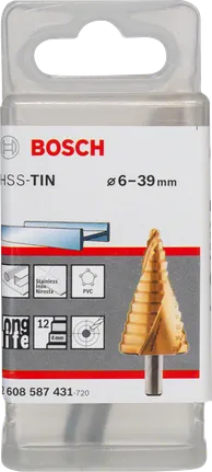 Bosch Stufenbohrer HSS-TiN 6–39mm.
