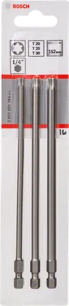 Bosch 3-teiliger extra harter Torx-Bitsatz 152mm.