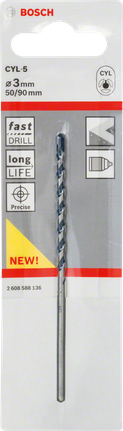 Bosch CYL-5 3mm Betonbohrer für schnelles und präzises Bohren.
