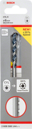 Bosch CYL-5 Betonbohrer 6 mm mit 20 Prozent höherer Drehzahl.
