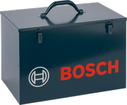 Bosch Metallkoffer mit Tragegriff zur Werkzeugaufbewahrung.