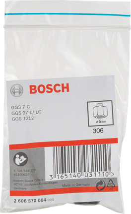 Bosch 6 mm Spannzange mit Kontermutter.
