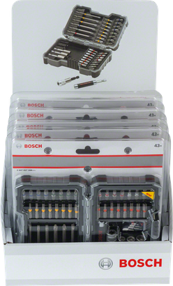 mit Bosch 43-teiliges Set Hard Schrauberbits Extra und - Steckschlüsseln, Professional