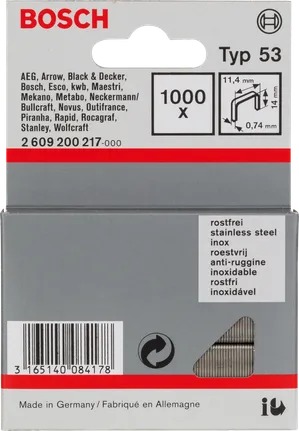 Bosch Typ 53 Edelstahlklammern.