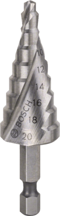 Bosch SDC2 Turbo-Stufenbohrer 3/16 Zoll bis 7/8 Zoll Hochgeschwindigkeitsstahl 