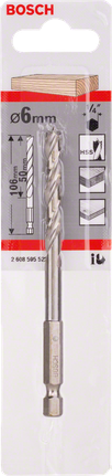 Bosch Zentrierbohrer 6 mm mit 1/4 Zoll Sechskantschaft.