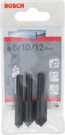 Bosch 3-teiliges Kegelsenker-Set 6–12 mm.