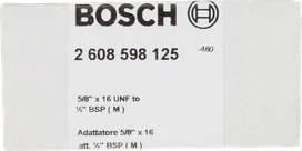 Bosch 5/8″ Adapter für Diamantbohrkronen.