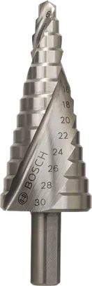 Bosch HSS-Stufenbohrer 6-30 mm zum Bohren von Metall.