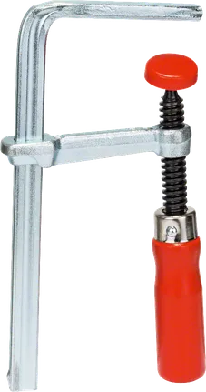 Bosch Schraubzwinge mit ergonomischem roten Griff.