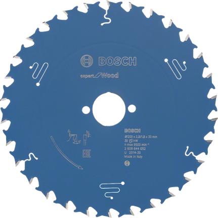 Kreissägeblatt Expert for Wood von Bosch , 200 mm Durchmesser.