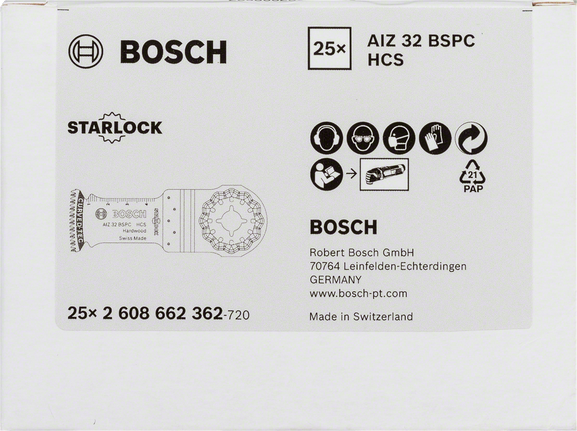 Bosch AIZ 32 BSPC HCS Tauchsägeblatt für Hartholz.