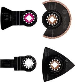 4-teiliges Fliesenzubehörset von Bosch mit Hartmetallklingen.