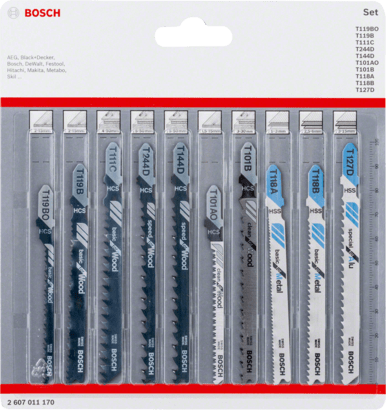 20 x Stichsägeblätter mit T-Schaft Bosch Aufn für Alu Metall Buntmetalle PVC 