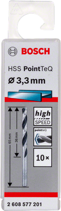 Bosch HSS Spiralbohrer PointTeQ 3,3 mm Hochgeschwindigkeitsbohrer.