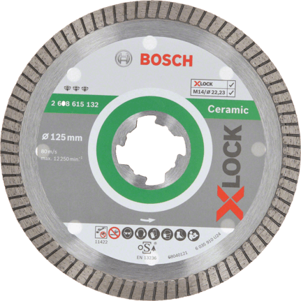 Bosch-Diamanttrennscheibe X-LOCK Best for Ceramic Extra Clean Turbo 125x1,4x7mm 