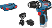 Bosch GSR 12V-35 FC Akku-Bohrschrauber-Set mit Aufsätzen.