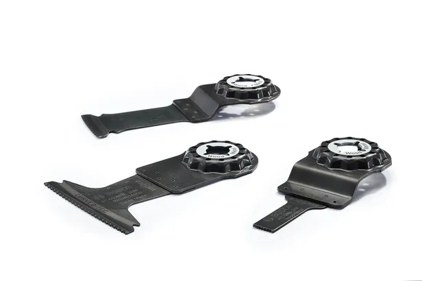 Bosch Starlock-Set mit drei Multitool-Sägeblättern.