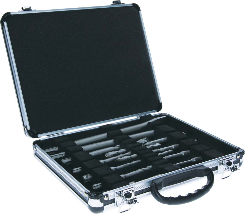 Bosch 11-teiliges Hammerbohrer- und Meißelset im Koffer.