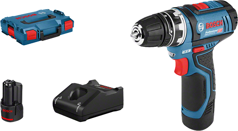 Bosch GSR 12V-15 FC Akku-Bohrschrauber-Set mit Akku.