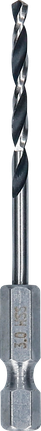 Bosch HSS PointTeQ Sechskantbohrer 3 mm zum Bohren von Metall.