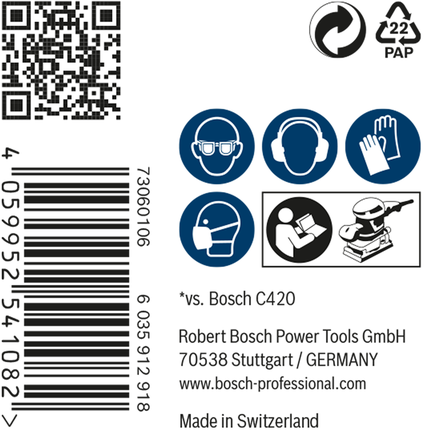 Bosch M480 Schleifnetzverpackung.