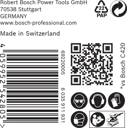 Bosch C470 Schleifpapier 115 x 230 mm.