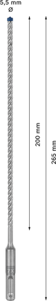 Bosch EXPERT SDS plus-7X Hammerbohrer 5,5x200x265 mm.