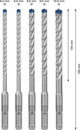 Bosch EXPERT SDS plus-7X Hammerbohrer-Set 5-teilig.