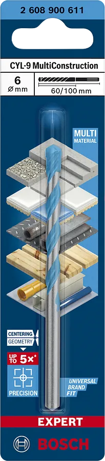 Punte Trapano Bosch Professional Expert - Set 10 Pezzi Per Calcestruzzo E Materiali Duri