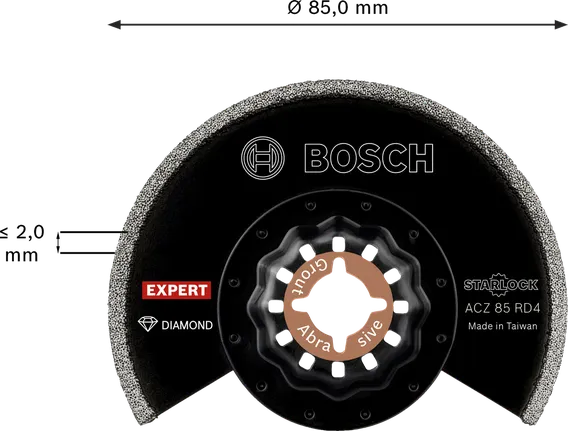 Bosch EXPERT Fugensegmentblatt Diamant-Multitool 85 mm.
