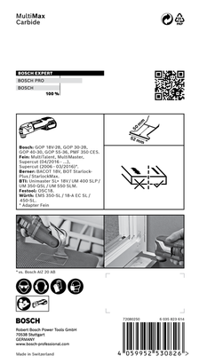Bosch EXPERT MultiMax PAII 52 mm Multifunktionswerkzeugklinge 2-1/16″.