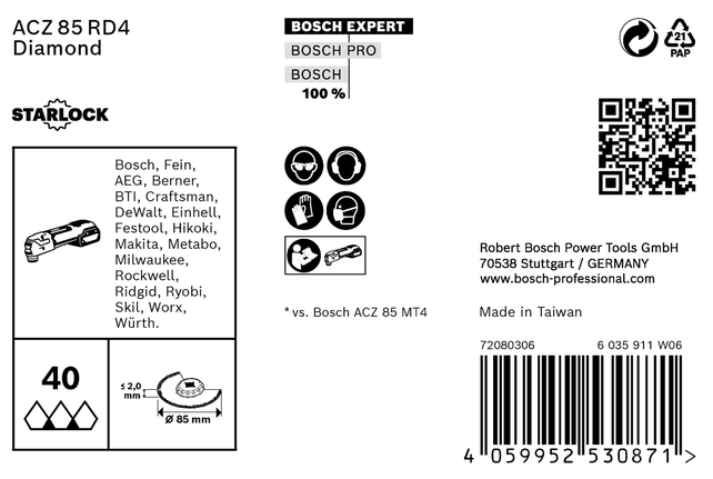 Bosch EXPERT Fugensegmentblatt 85 mm.
