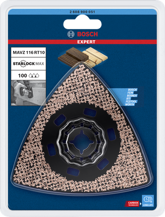 Bosch EXPERT Schleifplatte MAVZ 116 RT10 Hartmetallkörnung 116 mm.