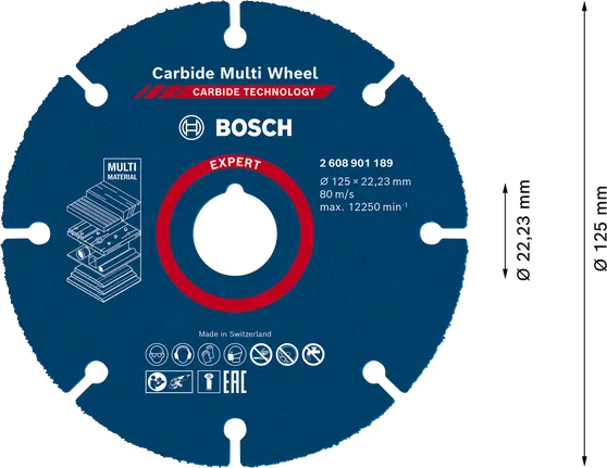 Bosch EXPERT Multi Material Hartmetall-Trennscheibe 125 mm.