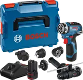 Bosch GSR 12V-35 FC Akku-Bohrschrauber-Set mit Zubehör.