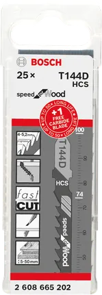 Bosch 25-teiliges Stichsägeblatt-Set T144D.