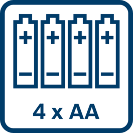 Stromversorgung über 4 AA-Batterien 
