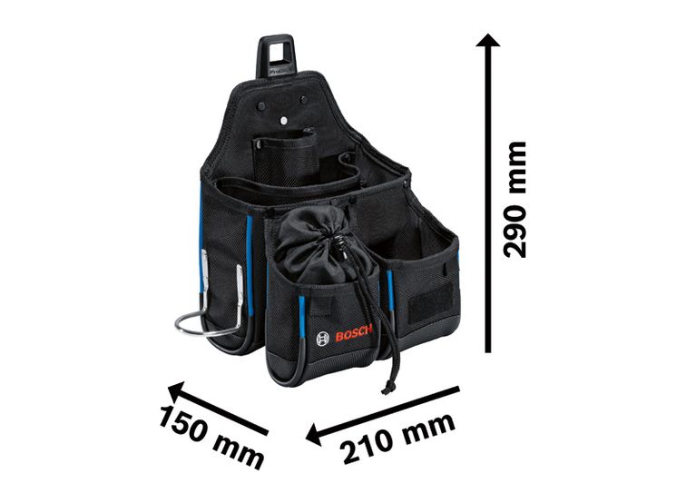 Bosch GWT 4 Werkzeugtasche mit mehreren Aufbewahrungstaschen.