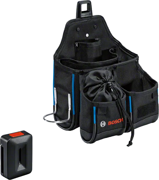 Bosch Werkzeugtaschen-Set mit mehreren Aufbewahrungstaschen.