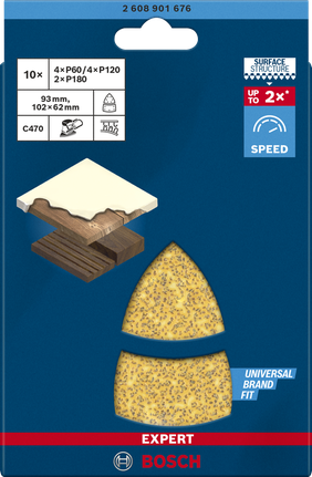 Bosch EXPERT C470 Schleifpapier 102×62/93 mm G 40 50-tlg.