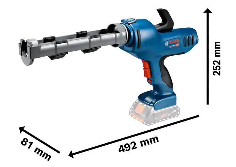 Akku-Kartuschenpistole GCG 18V-310 von Bosch , 310 ml Fassungsvermögen.