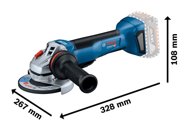Bosch GWS 18V-10 P Winkelschleifer mit 18V Akku.