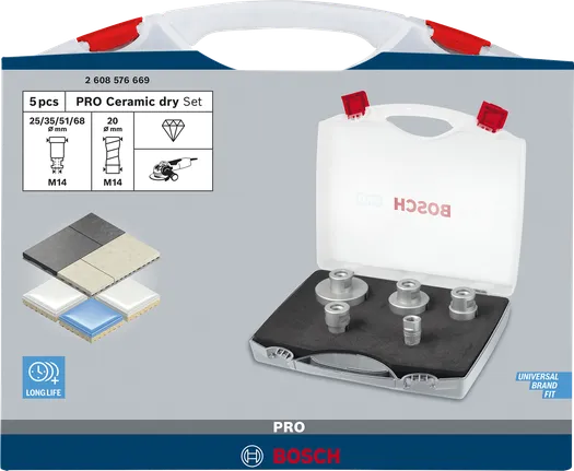 Bosch PRO Keramik Trockenbohrkronen-Set 5-tlg.