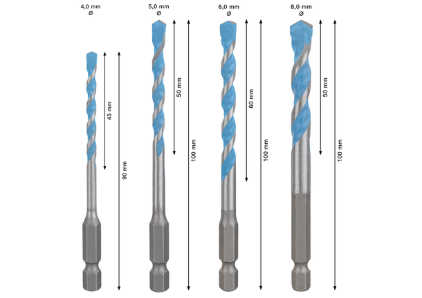 Bosch EXPERT HEX-9 Multi-Baubohrer-Set, 4-teilig.