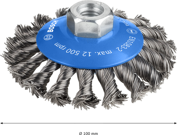 Bosch PRO Metal schwere Kegelbürste 100 mm für Winkelschleifer.