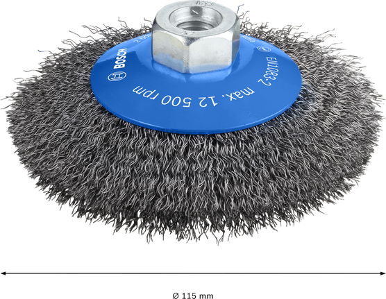 Bosch PRO Metal Clean Kegelbürste, 115 mm für Gewinde M14.