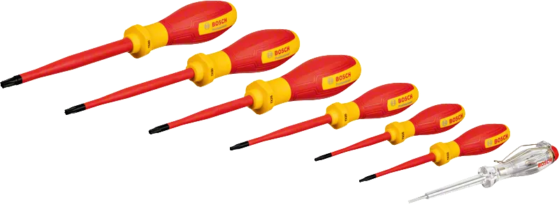 Bosch VDE-Schraubendrehersatz TX 7-tlg., isolierte Griffe.