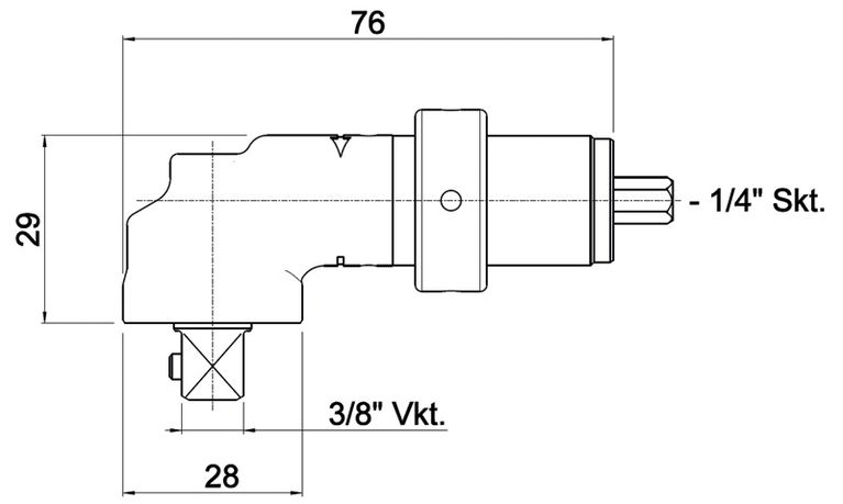 Winkelkopf 12V mit 3/8"-Außenvierkant-Abtrieb