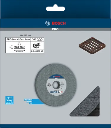 Bosch PRO Metall-Schleifscheibe 200 x 25 x 32 mm.
